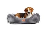 Lettino Per Cani Boutique Zoo S 75X65 Cm | Morbido Divano Per Cani Con Cuscino | Lavabile E Antiscivolo | Look Grigio Scamosciato