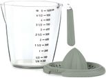 Okyanus | Caraffa Graduata Con Pressa Per Agrumi - 1 Litro - Trasparente - Ergonomica - Stabilità - Utensili Da Cucina