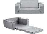 Succebuy Divano E Poltrona Per Bambini In Schiuma 28D Con Pelo Corto E Braccioli, Divano Per Bambini Allungabile Come Lettino O Divano Letto Per Bambini (18 Mesi - 6 Anni), Regalo Ideale Per Ragazze E Ragazzi In Grigio