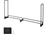Succebuy Porta Legna Da Ardere In Metallo, Porta Legna Da Ardere 257X36X117 Cm, Supporto Per Legna Da Ardere In Metallo, Portata Massima 300 Kg, Porta Legna Da Ardere, Ausilio Per Lo Stoccaggio Della Legna Su Verande, Terrazze E Giardini