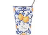 Estia | Thermo Mug - 350 Ml - Tazza Isolata Con Motivo A Limone - Con Coperchio Ermetico E Cannuccia
