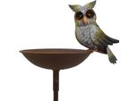 Exner | Vasca Per Uccelli Con Figura Di Gufo - Altezza 124,5 Cm - Resistente Alle Intemperie - Decorativa E Pratica - Decorazione Da Giardino
