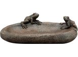 Exner | Vaschetta Per Uccelli Con Rane - 23,5X14,5 Cm - Aspetto Pietra Naturale - Decorativa E Funzionale - Figure Di Animali Da Giardino