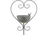 Exner | Vasca Per Uccelli A Forma Di Cuore - 138,4 Cm - Metallo - Design Elegante - Decorazione Da Giardino