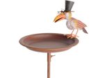Exner | Vasca Per Uccelli Con Figura - 127 Cm - Marrone/Rame - Design Divertente - Decorazione Per Il Giardino