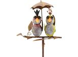 Exner | Decorazione Da Giardino Con Uccelli E Ombrello - Altezza 133 Cm - Metallo - Decorazione Rustica - Accenti Umoristici