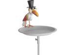 Exner | Vasca Per Uccelli Con Figura Da Giardino - 127 Cm - Divertente Uccello Con Cappello A Cilindro - Stabile E Resistente Alle Intemperie