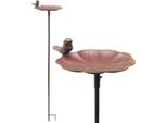 Exner | Vasca Per Uccelli Con Supporto - Altezza 117 Cm - Metallo Marrone Caldo - Decorazione Da Giardino - Resistente Alle Intemperie