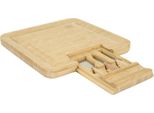 Howhomely | Tagliere Per Formaggi - Tagliere Per Spuntini - 33 X 33 Cm - Bambù - Tagliere In Bambù - Con 3 Coltelli