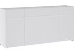 Credenza Rimini Cassettiera 180X40X86Cm Bianco Senza Maniglie A 4 Ante (18797)