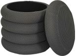 Howhomely | Pouf - 37X37X42Cm - Pouf Grigio - Pouf In Tessuto