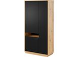 Armadio Aston Multiuso 92X40X181Cm Rovere Taurus Nero (18736)