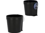 Esschert Design Vaso Da Fiori Nero Con Ventosa In Plastica