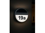 Melitec Numero Civico Solare SH06, Moderno Numero Civico Illuminato A Led, Per Esterni, Impermeabile, In Acciaio Inox, Numero Civico Solare Luminoso Senza Fili