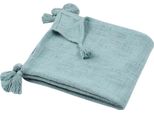 Stof | Copriletto - Coperta Coccolosa - Sanchez - 125X150 Cm - Acquamarina - Struttura Elegante - Con Nappe