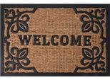 H&S Decoration | Zerbino - Vintage - 60X40 Cm - Fibra Di Cocco - Benvenuto - Resistente E Decorativo