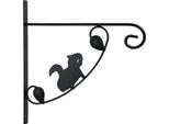 Progarden | Porta Piante In Metallo - Scoiattolo - Nero - Porta Piante Decorativo - Resistente Alle Intemperie E Robusto