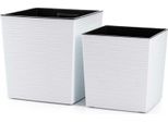 Howhomely | Set Di Fioriere - Flore Riflo - Bianco - Design Moderno - Resistente Al Gelo E Riciclato - Vasi Da Fiori