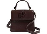 Ted Baker Pelle Borsetta Borsa A Tracolla Rouset Rose Detail Mini Leather Bag Brown Marrone Scuro