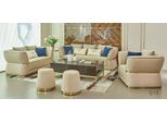 Set Di Divani Di Design 321 Posti A Sedere 2X Sgabello Divano Divano In Pelle Set Tappezzeria 4 Pezzi.