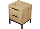 Howhomely | Comodini - Luvio - Colore Rovere - Elegante Comodino Con 2 Cassetti - Moderno - Comodini