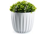 Howhomely | Fioriera - Stripped - 24X21 Cm - Bianco - Design Moderno - Resistente Agli Agenti Atmosferici E Ai Raggi Uv