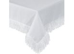Eurofirany | Tovaglia - 140X280 Cm - Bianco - Elegante - Con Frange - Di Facile Manutenzione