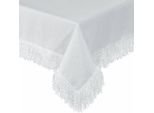 Eurofirany | Tovaglia - 140X220 Cm - Bianco - Elegante - Con Frange - Di Facile Manutenzione
