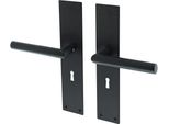 Maniglie Per Porte Lavuzo Nuoro Nero - Maniglie Per Porte Con Piastra SL56 - Per Set