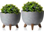 Howhomely | Fioriera, Set Di 2 Vasi Per Piante, Vaso Per Piante Grigio - 18,3 E 15 Cm - Fioriera, Vaso Per Fiori
