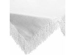 Eurofirany | Tovaglia - 85X85 Cm - Bianco - Elegante - Con Frange - Di Facile Manutenzione