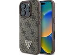 Guess Guhcp16Lp4Tdpw Iphone 16 Pro6.3 BrąZowy/Brown Custodia Rigida In Pelle 4G Triangolo Strass