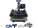 Pressa Termica Vevor, 15 X 15 Pollici, Macchina Per Il Trasferimento Di Calore 8 In 1 Con Pressa Per Tumbler Da 30 Once, Pressa Digitale Per Magliette A 360°, Rivestimento In Teflon, Nero+Blu