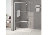 The Living Store Schermo Doccia Per Cabina Doccia Bianco 115X195 Cm Esg Vetro Chiaro