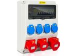 Distributore Di Corrente Jopassy Distributore Di Corrente Da Cantiere Distributore A Parete Presa Di Corrente Cee IP44 Per Cantiere 1X32A 2X16A 4X230V Con Ls+Fi