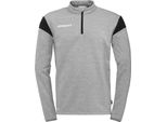 Uhlsport Squad 27 Ziptop Uomo - Grigio Scuro Screziato / Nero