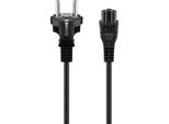 Goobay 70765 Cavo Di Rete Con Contatto Di Terra, 2 M, Nero, (3*0,75 Mm²), 2 M - Spina Ibrida Con Contatto Di Terra (Tipo E/F, Cee 7/7) > Presa Apparecchio C5