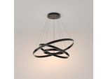 Lampada A Sospensione A Led, Alluminio Nero, Regolabile In Altezza, H 120 Cm