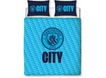 Manchester City Fc - Crest - Set Di Biancheria Da Letto AG3321 (Letto Singolo) (Bianco/Blu)