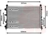 Van Wezel 17002095 Radiatore Acqua Radiatore Motore Per Fiat Tipo (160) Tempra (159) Tempra S.W. (159) Per Lancia Delta Ii (836)