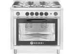 Piano Cottura A Gas Hendi - 5 Piastre Con Forno Elettrico, Linea Cucina, Argento, 230V/2900W, 14,3Kw, 900X653X(H)900Mm