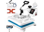 Pressa Termica 5 In 1 - 29X38Cm Transfer Press, Heat Press, Hot Press - Timer Digitale E Controllo Della Temperatura - 360 Gradi - Macchina Termica Bianca - Scarpe, T-Shirt, Tazze