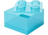 Scatola Portaoggetti Brick 4 Con Coperchio Glitter Azzurro