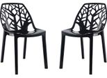 Set Di 2 Sedie In Policarbonato Trasparente Dal Design Moderno E Ispirato Alla Natura, Robuste E Impilabili, Ideali Per Cucina, Sala Da Pranzo, Ufficio, Bar E Ristorante - Zelda - Nero