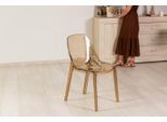 Set Di 2 Sedie In Policarbonato Trasparente, Dal Design Moderno Ed Elegante, Robuste E Impilabili, Ideali Per Cucina, Sala Da Pranzo, Ufficio, Bar E Ristorante - Luce - Champagne