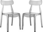 Set Di 2 Sedie In Policarbonato Trasparente Dal Design Moderno E Intramontabile, Leggere, Robuste E Impilabili, Ideali Per Cucina, Sala Da Pranzo, Bar E Ristorante - Gemma - Fumè