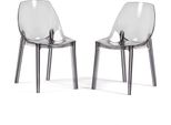Set Di 2 Sedie In Policarbonato Trasparente, Dal Design Moderno Ed Elegante, Robuste E Impilabili, Ideali Per Cucina, Sala Da Pranzo, Ufficio, Bar E Ristorante - Luce - Fumè