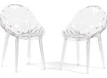 Set Di 2 Sedie Trasparenti In Policarbonato Con Effetto Diamante, Dal Design Moderno Ed Elegante, Robuste E Impilabili, Ideali Per Cucina, Sala Da Pranzo, Ufficio O Bar - Diamante - Transparente
