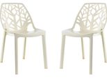 Set Di 2 Sedie In Policarbonato Trasparente Dal Design Moderno E Ispirato Alla Natura, Robuste E Impilabili, Ideali Per Cucina, Sala Da Pranzo, Ufficio, Bar E Ristorante - Zelda - Avorio