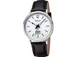 Regent Leder Herren Uhr Armbanduhr Quarz schwarz Funkuhren D2URFR286